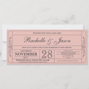 Invitation de billets de mariage vintage