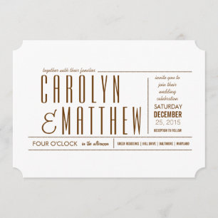 Invitation de billets Mariage moderne et élégant