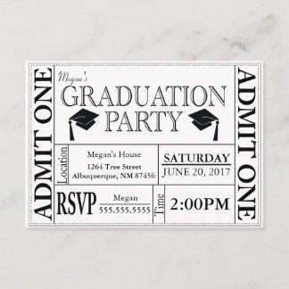Invitation de billets pour la fête de graduation
