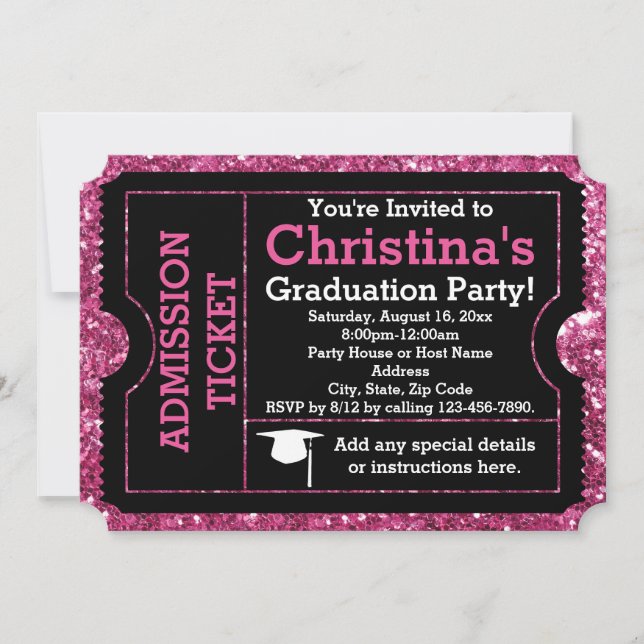 Invitation de billets pour la fête de graduation H (Devant)