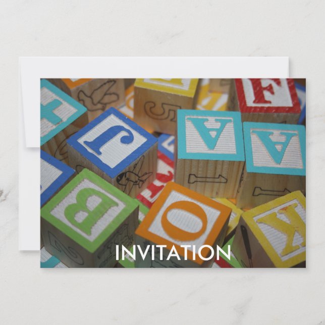 Invitation de blocs alphabétiques (Devant)