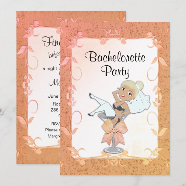 Invitation de Blond Haired Bachelorette Party (Devant / Derrière)