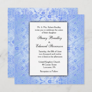 Invitation de Blue Mariage damassé