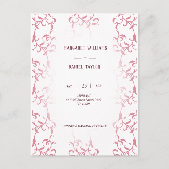 Invitation de boda decorada con hojas de acanto einladungspostkarte (Vorderseite)