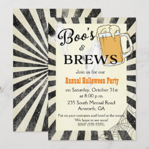 Invitation de Boos et Brews Halloween Party