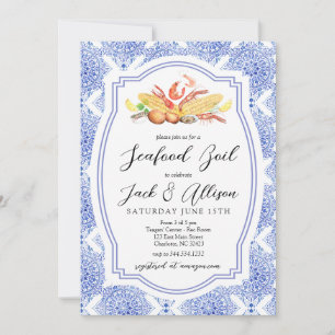 Invitation de bouillabaisse de fruits de mer, fête