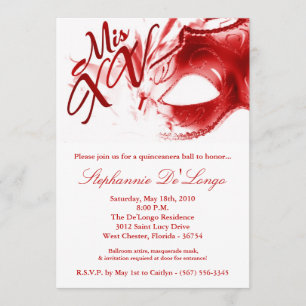 invitation de boule de Quinceanera du masque 15 de