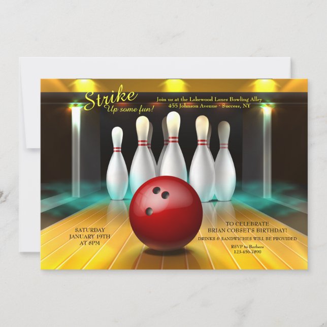 Invitation de Bowling Night (Devant)