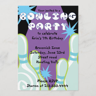 Invitation de Bowling Party Joyeux Invitation d'an