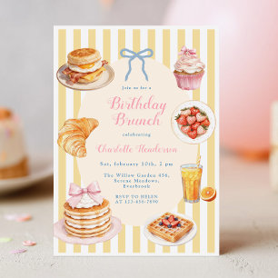 Invitation de brunch d'anniversaire coquette
