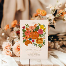 Invitation de brunch d'anniversaire floral citroui