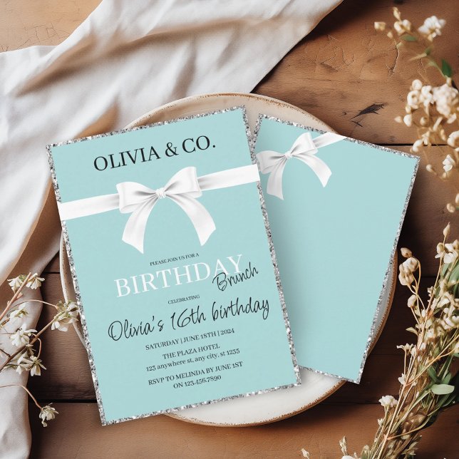 Invitation de brunch d'anniversaire Petit déjeuner (Créateur téléchargé)