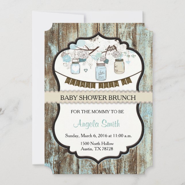 Invitation de brunch de baby shower (Devant)
