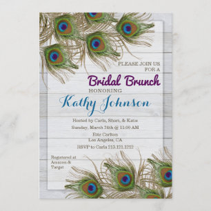 Invitation de brunch de Fête de la mariée de plume