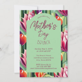 Invitation de brunch de la fête des mères à motif 