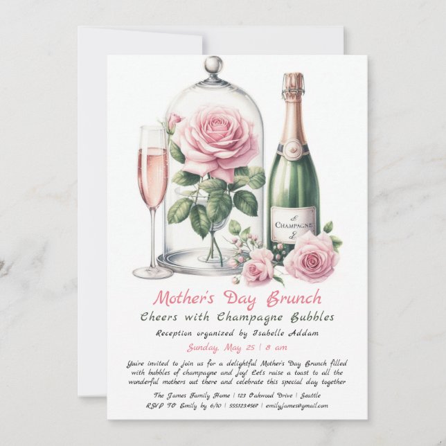 Invitation de brunch de la fête des mères - Champa (Devant)