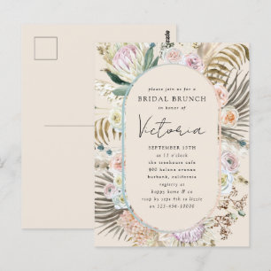 Invitation de brunch de mariage bohème avec fleurs