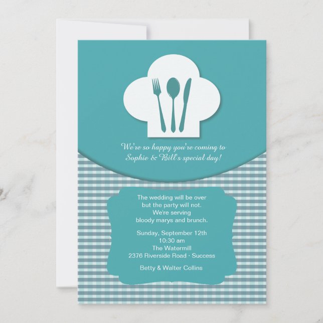 Invitation de brunch de mariage de courrier du (Devant)