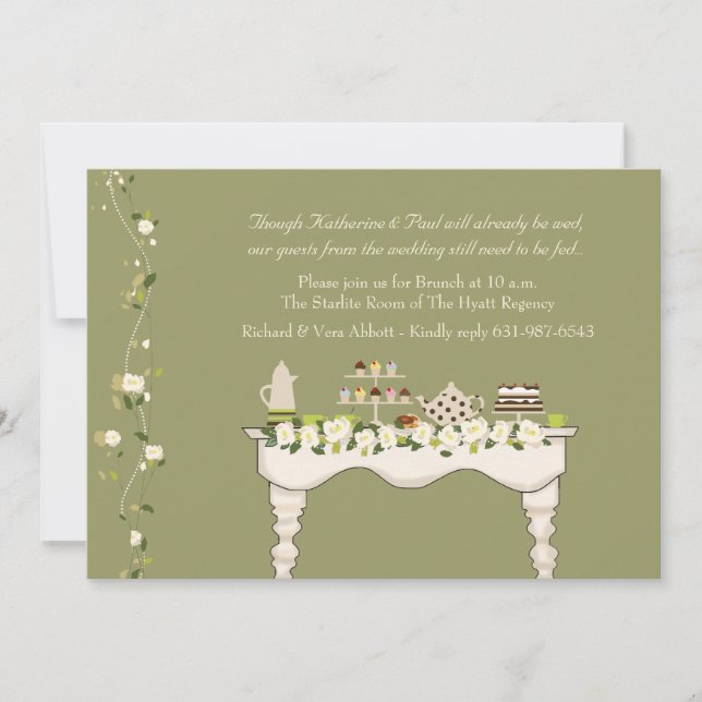 Invitation de brunch de mariage de courrier (vous (Devant)