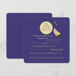 Invitation de brunch de mariage de luxe Grue élé