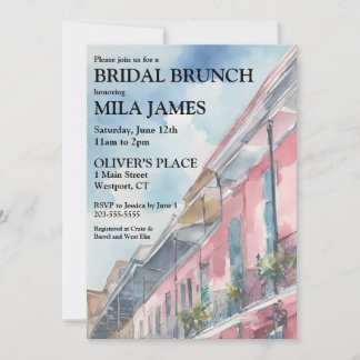 Invitation de brunch de mariée inspirée par NOLA