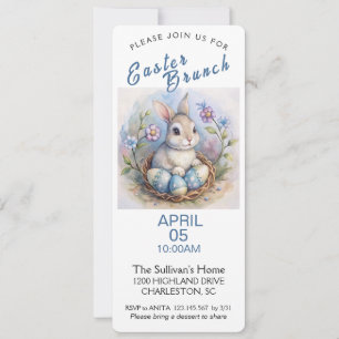 Invitation de Brunch de Pâques avec lapin de Pâque
