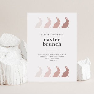 Invitation de Brunch de Pâques Bunny minimaliste