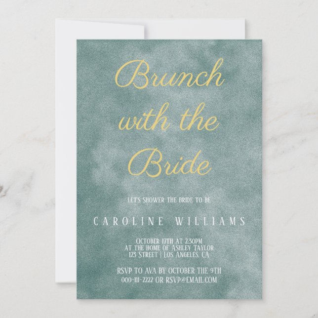 Invitation de Brunch Elegant et Delicate Gold Brid (Devant)
