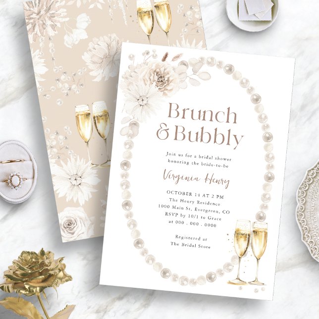 Invitation de Brunch et de Bubbly (Brunch and Bubbly Bridal Shower Invitation
)