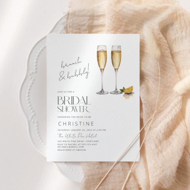 Invitation De Brunch Et De Bubbly Sparkle Bridal S (Créateur téléchargé)