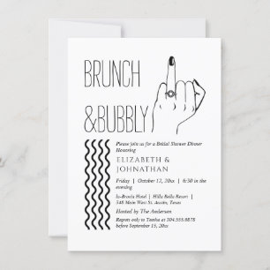 Invitation de brunch et de bulles avec un script t