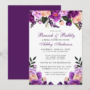 Invitation de Brunch Fête des mariées violet P