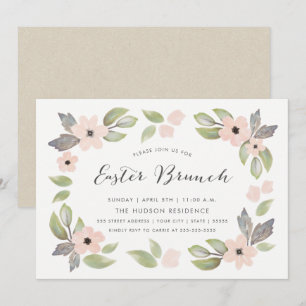 Invitation de Brunch Fleurs de Pâques