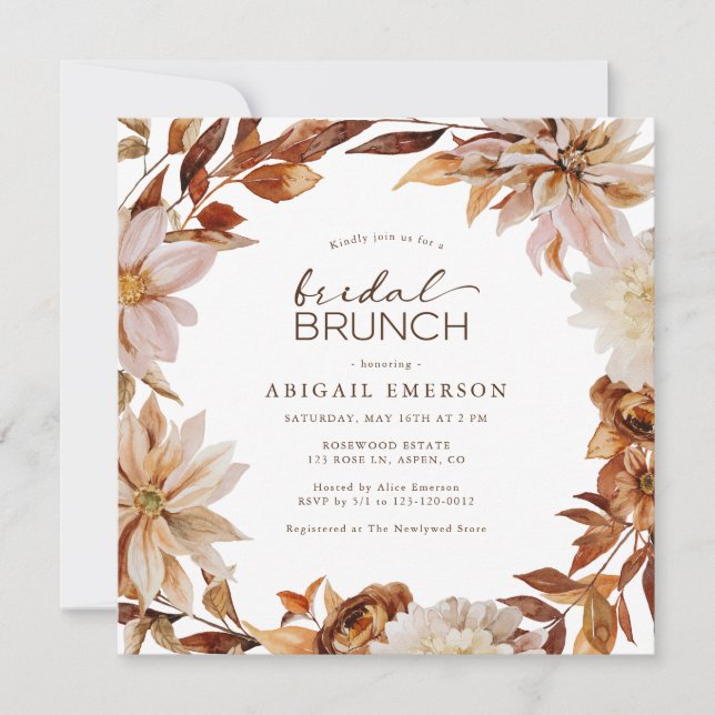 Invitation de Brunch nuptial d'automne (Devant)