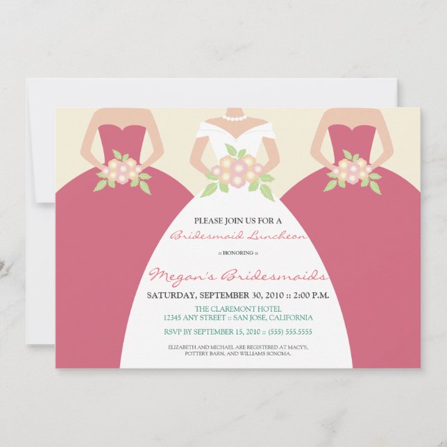 Invitation de brunch nuptiale (blush) (Devant)