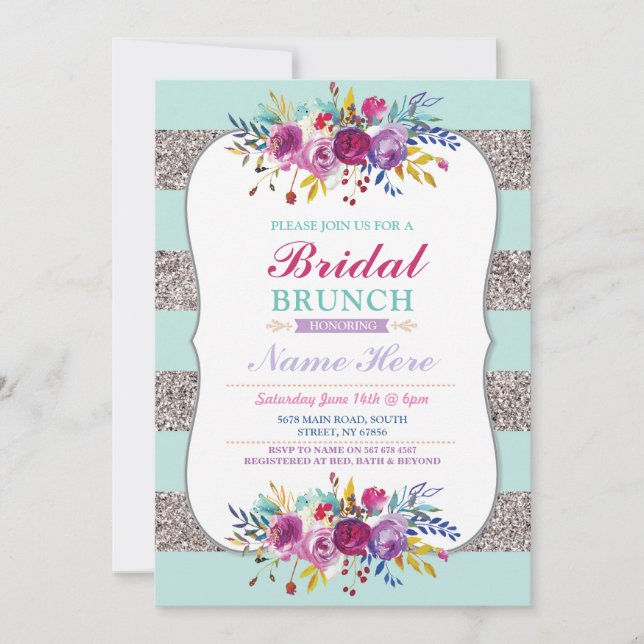 Invitation de Brunch nuptiale Monnaie de Parties s (Devant)