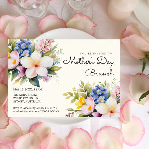 Invitation de brunch pour la fête des mères aquare