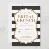 Invitation de Brunch pour la nuptiale noire rose e