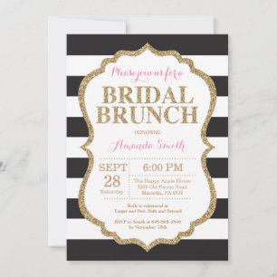 Invitation de Brunch pour la nuptiale noire rose e