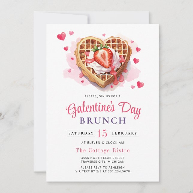 Invitation de brunch pour la Saint-Valentin de la  (Devant)