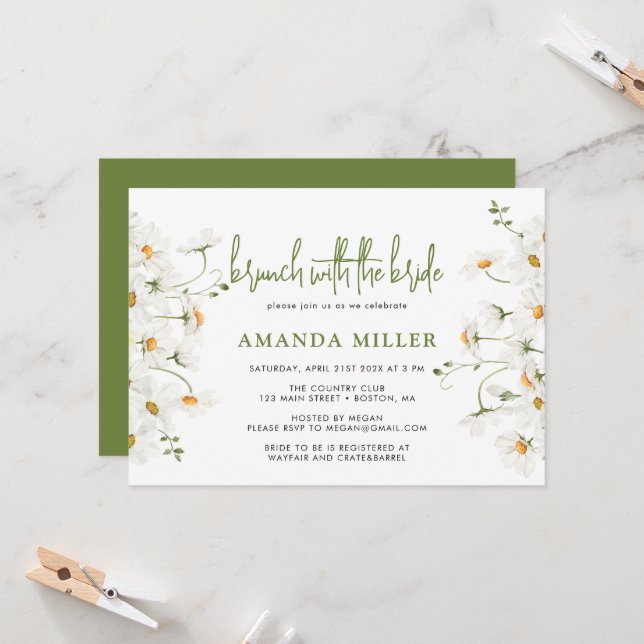 Invitation de brunch pour une baby shower de maria (Devant/Arrière en situation)