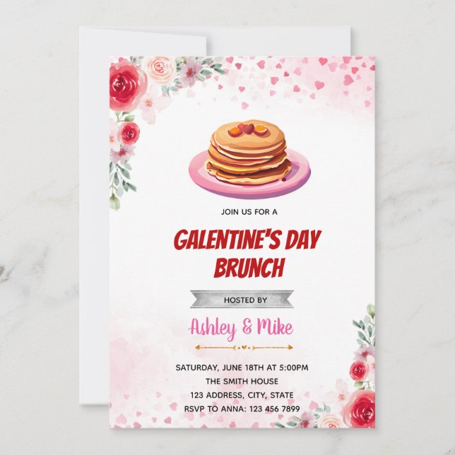 Invitation de brunch Valentine (Devant)