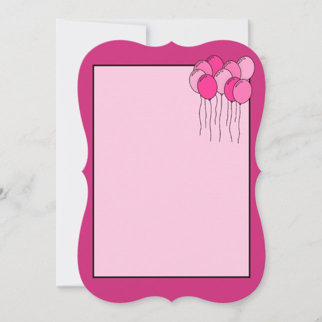 Invitation de bulle rose (Devant)