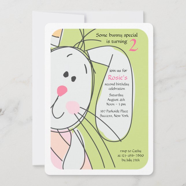 Invitation de Bunny Hide-and-Seek (Devant)