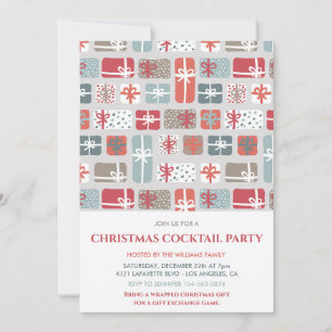 Invitation de cadeaux de modèle de fête de cocktai