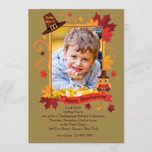 Invitation de cadre de photo de thanksgiving