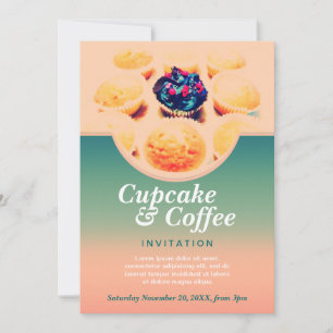 Invitation de café Cupcakes Rétro