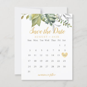 Invitation de calendrier de dates Tropical Save