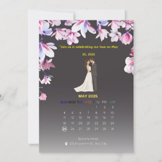 Invitation de calendrier de mariage élégant