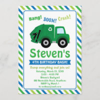 Invitation de camion-poubelle / Invitation de cami